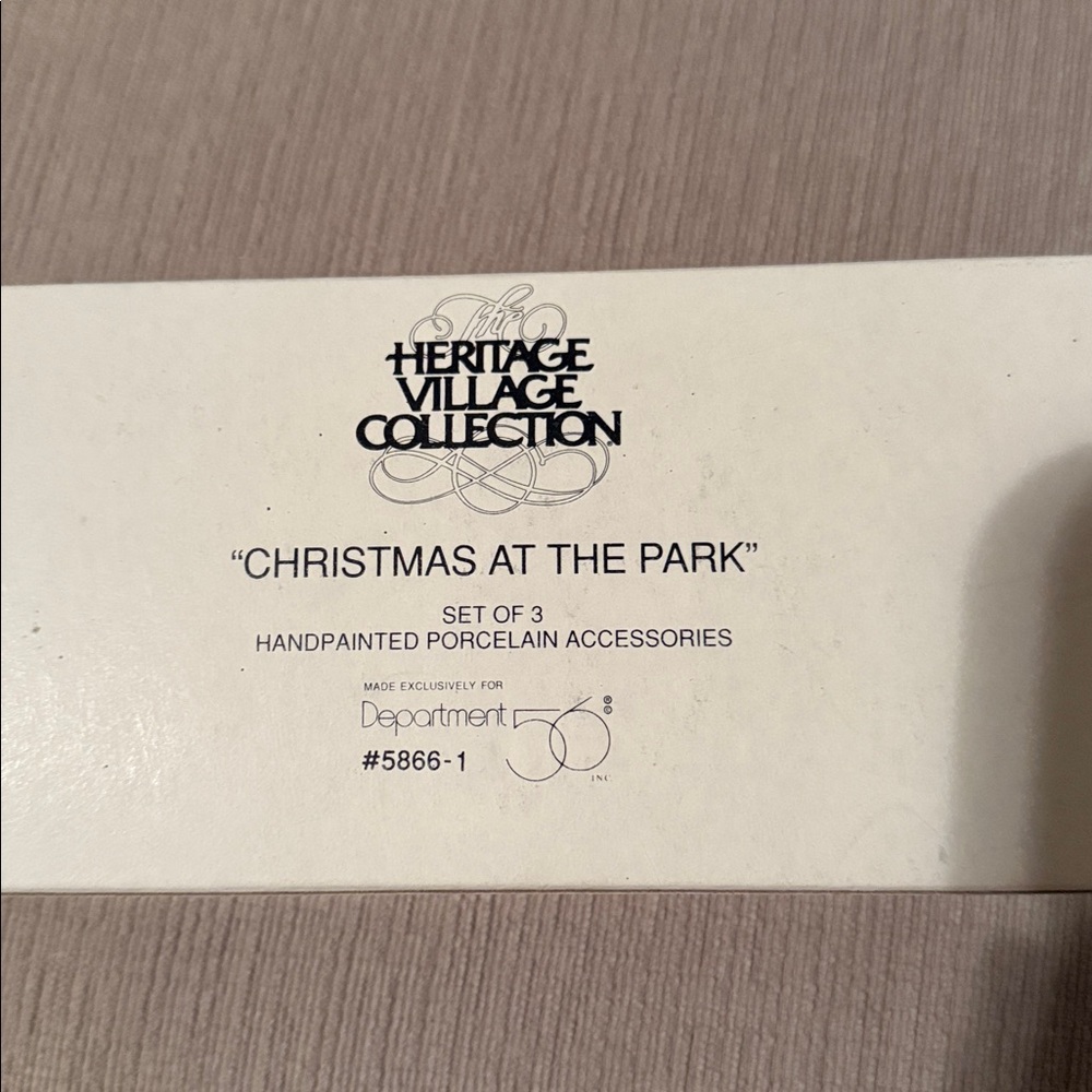 Dept 56 Heritage Village "Christmas At The Park"  Retired